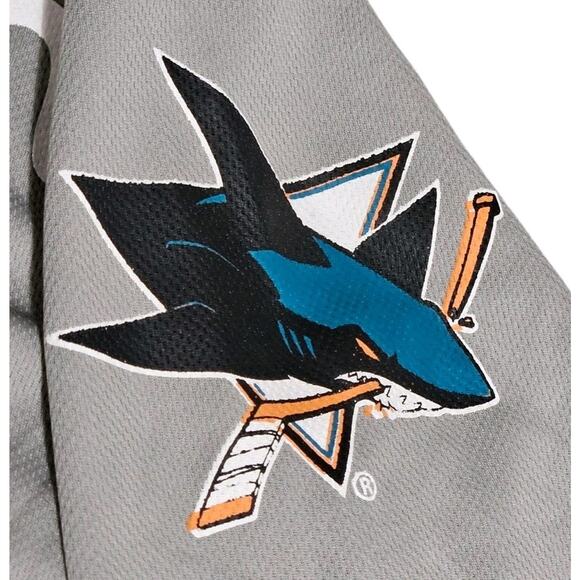 San Jose Sharks Promo Jersey Open Water Hockey Logo Gray Jeff McMillan Mens M - Picture 6 of 11